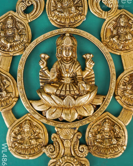 Brass Ashtalakshmi Wall Hanging - 12 inch - WL4863 Brass Wall Hanging