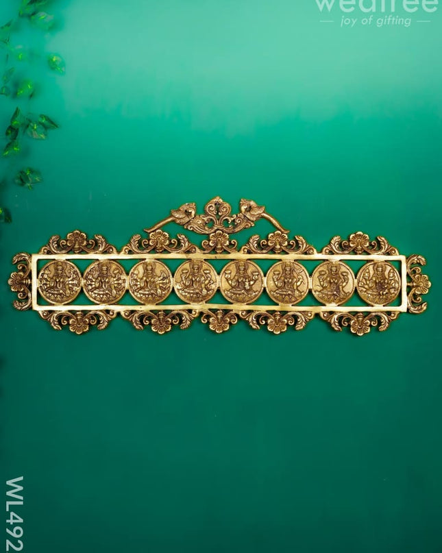 Brass Ashtalakshmi Wall Hanging - 12 inch - WL4922 Brass Wall Hanging