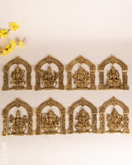Brass Ashtalakshmi Wall Hanging - Set of 8 - 9 inch - WL5179 - Brass Wall Hanging