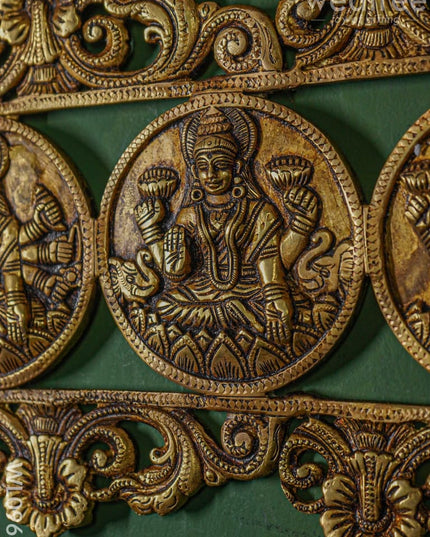 Brass Ashtalakshmi Wall Hanging - Brown Antique Finish Wl0963