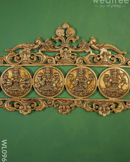 Brass Ashtalakshmi Wall Hanging - Brown Antique Finish Wl0963