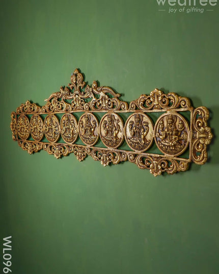 Brass Ashtalakshmi Wall Hanging - Brown Antique Finish Wl0963