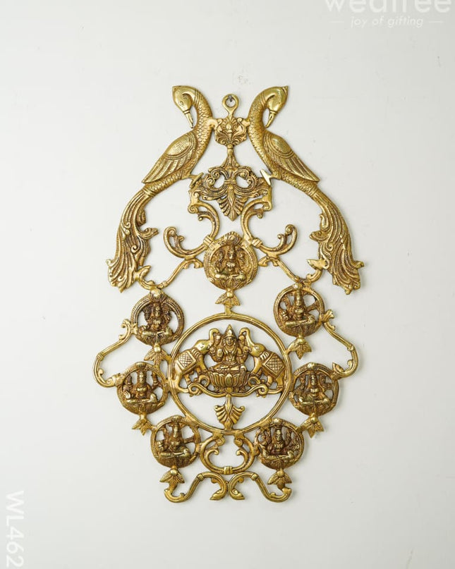 Brass Ashtalakshmi Wall Hanging - WL4629 - Brass Wall Hanging