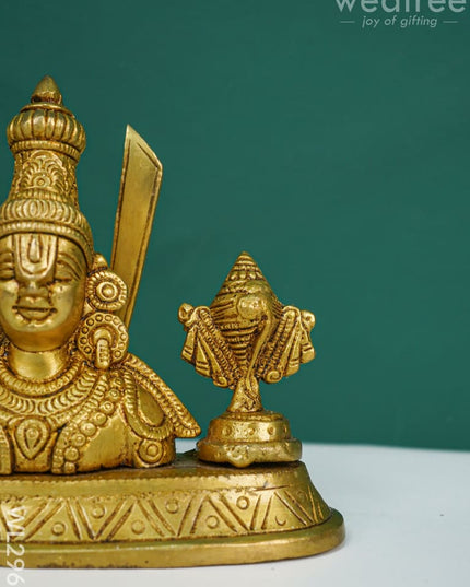Brass Balaji Idol With Shank-Chakra-Nama - Wl2969 Figurines