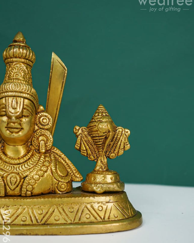 Brass Balaji Idol With Shank-Chakra-Nama - Wl2969 Figurines