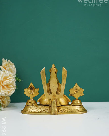 Brass Balaji Idol With Shank-Chakra-Nama - Wl2969 Figurines