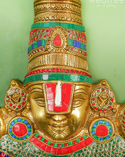 Brass Balaji Stone & Tile Work Wall Hanging - 14 Inch Wl4750