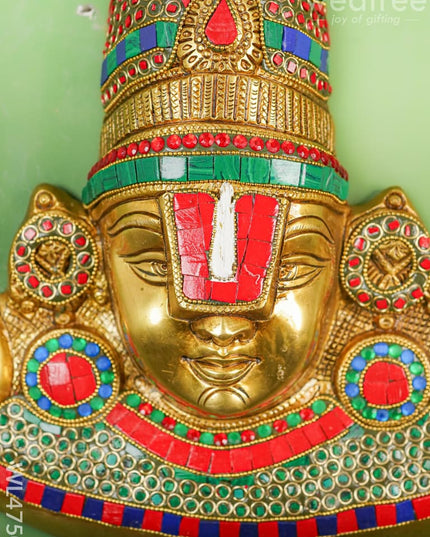 Brass Balaji Stone & Tile Work Wall Hanging - 14 Inch Wl4750