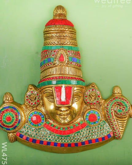 Brass Balaji Stone & Tile Work Wall Hanging - 14 Inch Wl4750