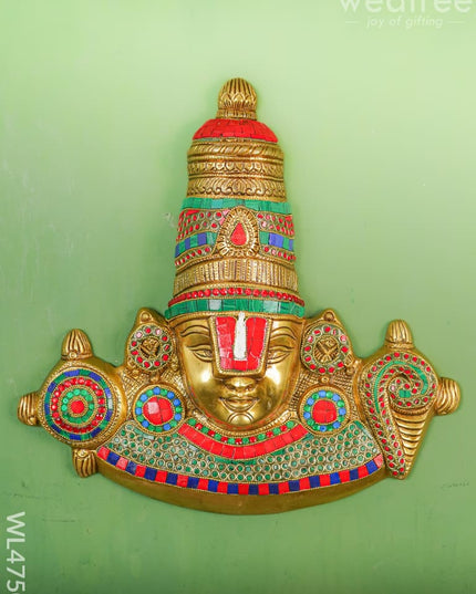 Brass Balaji Stone & Tile Work Wall Hanging - 14 Inch Wl4750