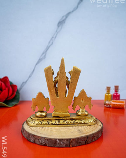 Brass Balaji with Shankh Chakra Namam Idol - 3 inch - WL5493 - Brass Figurines