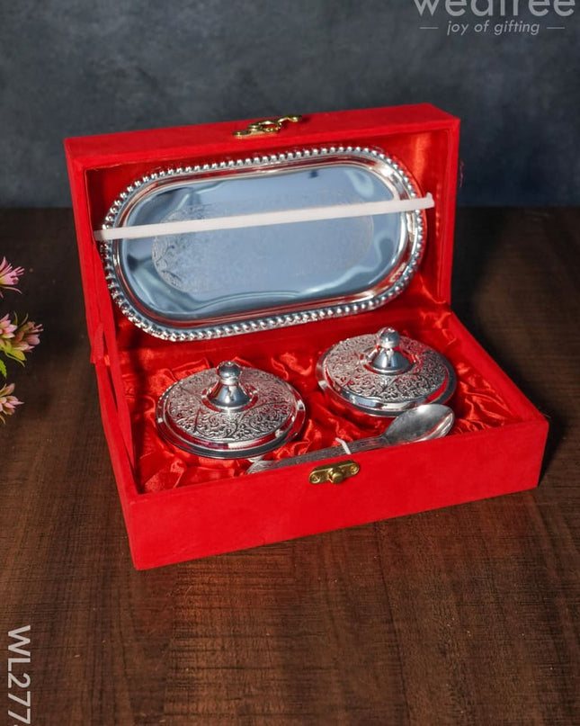 Brass Bowl Set And Tray - Wl2774 Utility