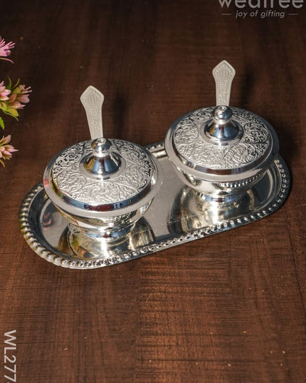 Brass Bowl Set And Tray - Wl2774 Utility