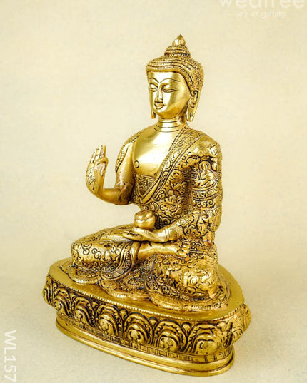 Brass Buddha Blessing Idol - WL1573 - Brass Figurines