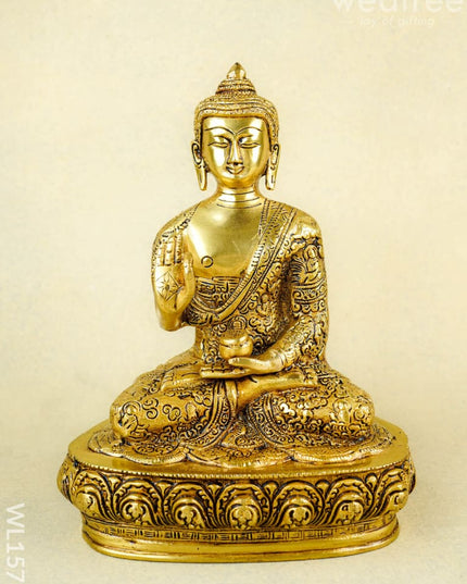 Brass Buddha Blessing Idol - WL1573 - Brass Figurines