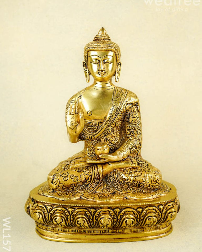 Brass Buddha Blessing Idol - WL1573 - Brass Figurines