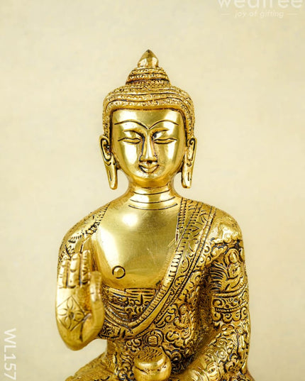 Brass Buddha Blessing Idol - WL1573 - Brass Figurines