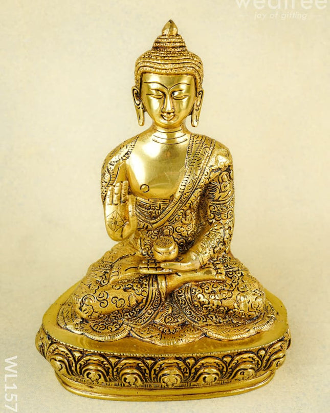 Brass Buddha Blessing Idol - WL1573 - Brass Figurines