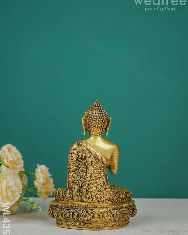 Brass Buddha Idol - 10 inch - WL4351 - Brass Figurines