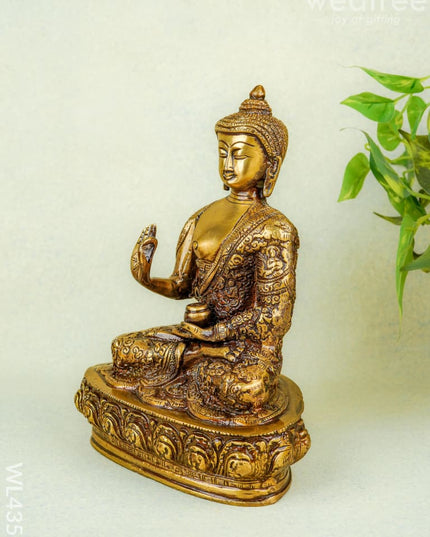 Brass Buddha Idol - 10 inch - WL4351 - Brass Figurines