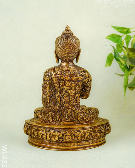 Brass Buddha Idol - 10 inch - WL4351 - Brass Figurines