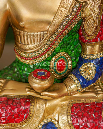 Brass Buddha Idol - 19 Inch Wl4734 Figurines