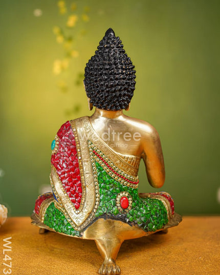 Brass Buddha Idol - 19 Inch Wl4734 Figurines