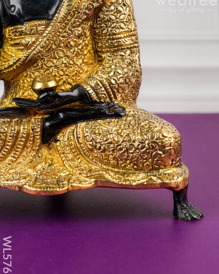 Brass Buddha Idol - Black - 8 inch - WL5769 - Brass Figurines