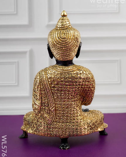 Brass Buddha Idol - Black - 8 inch - WL5769 - Brass Figurines
