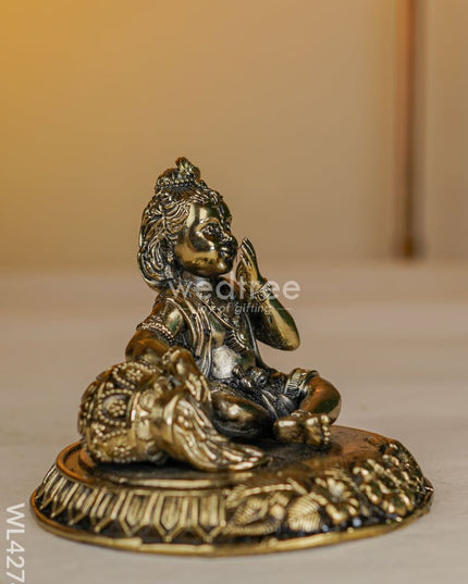 Brass Antique Butter Krishna - Wl4274 Figurines