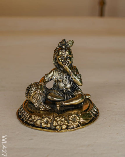 Brass Antique Butter Krishna - Wl4274 Figurines