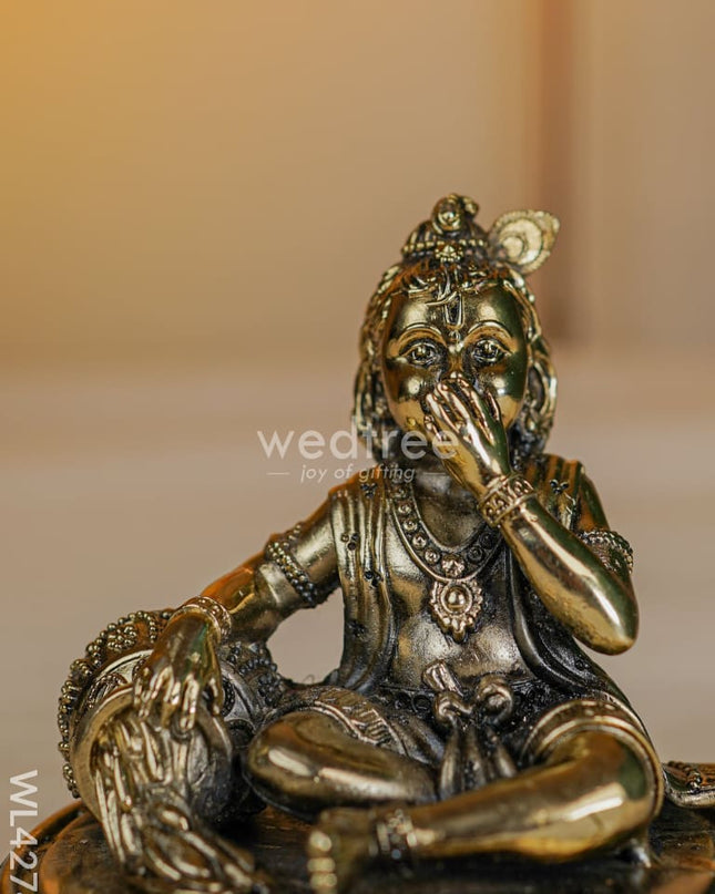 Brass Antique Butter Krishna - Wl4274 Figurines