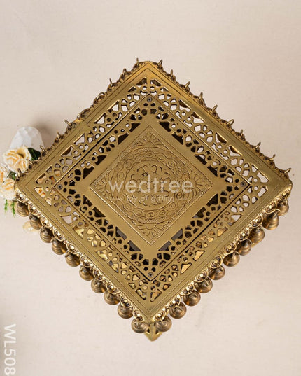 Brass Chowki with Bells - WL5084 Brass Antique