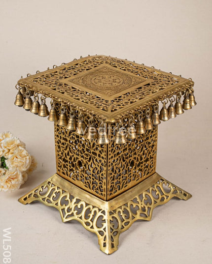 Brass Chowki with Bells - WL5084 Brass Antique