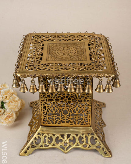 Brass Chowki with Bells - WL5084 Brass Antique