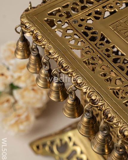 Brass Chowki with Bells - WL5084 Brass Antique