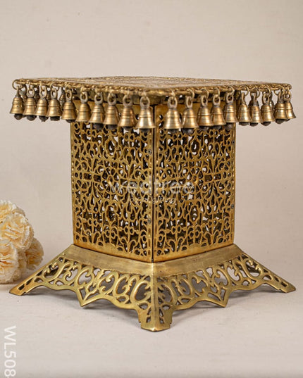 Brass Chowki with Bells - WL5084 Brass Antique