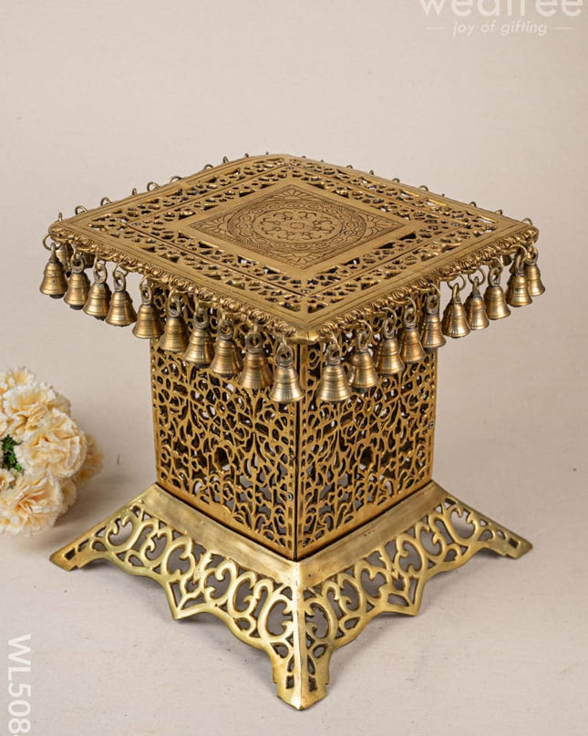 Brass Chowki with Bells - WL5084 Brass Antique