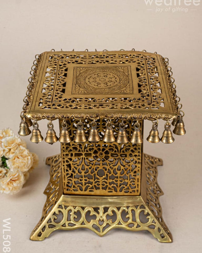 Brass Chowki with Bells - WL5084 Brass Antique