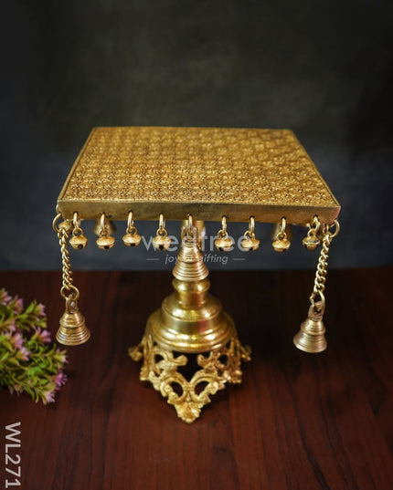 Brass Chowki With Hanging Bells - Wl2711 Pooja Utility