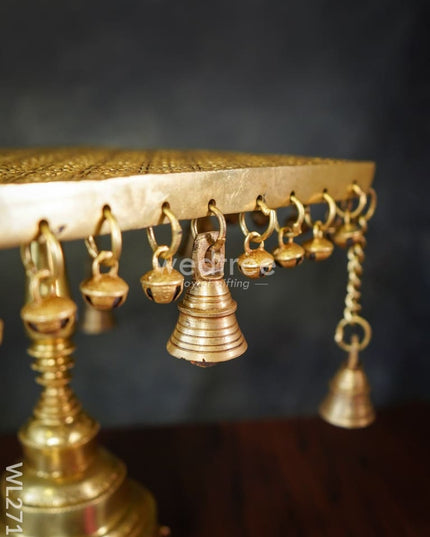 Brass Chowki With Hanging Bells - Wl2711 Pooja Utility