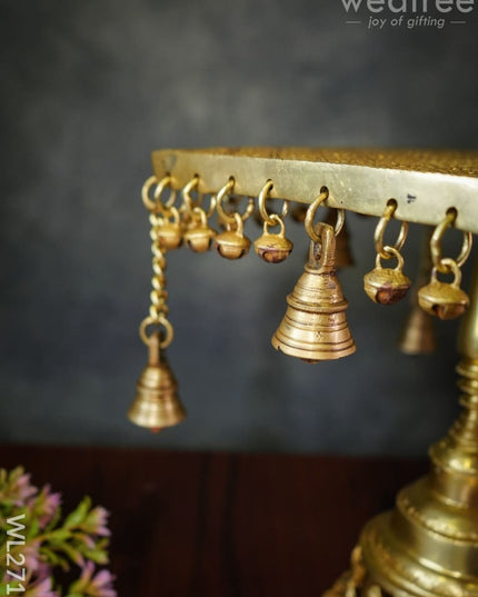 Brass Chowki With Hanging Bells - Wl2711 Pooja Utility