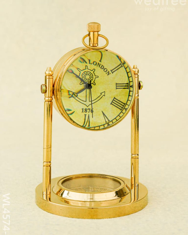 Brass Compass with Clock - WL4574-1 - 1 - Brass Utility