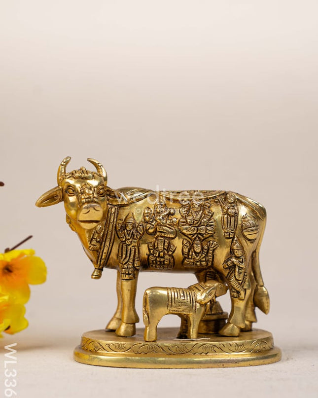 Brass Cow and Calf - WL3368 Brass Figurines