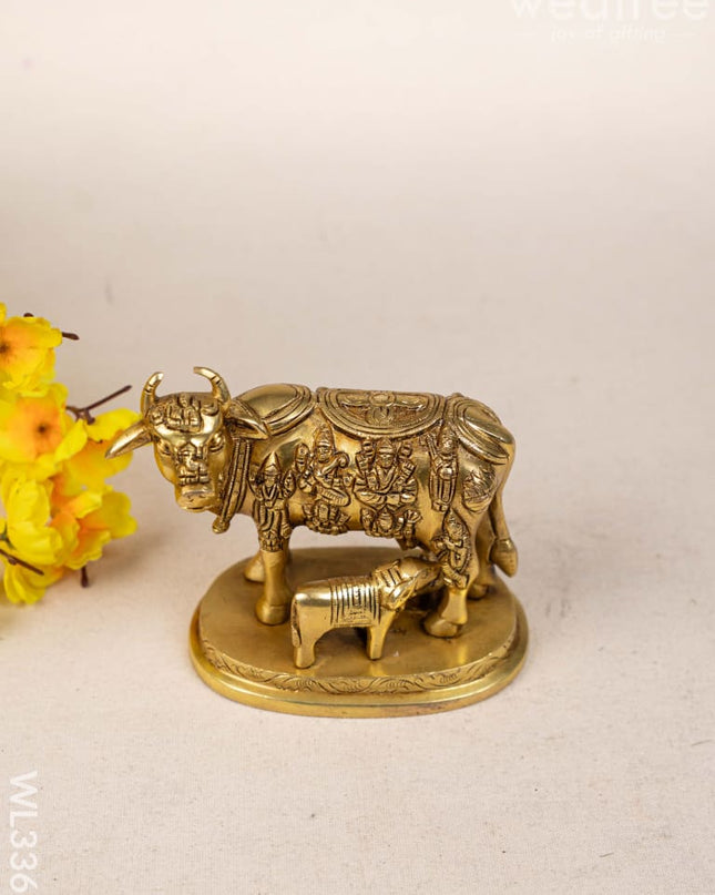 Brass Cow and Calf - WL3368 Brass Figurines