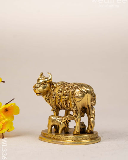 Brass Cow and Calf - WL3368 Brass Figurines