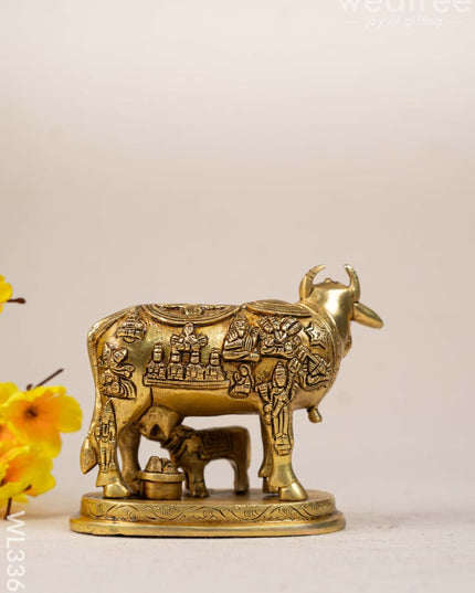 Brass Cow and Calf - WL3368 Brass Figurines