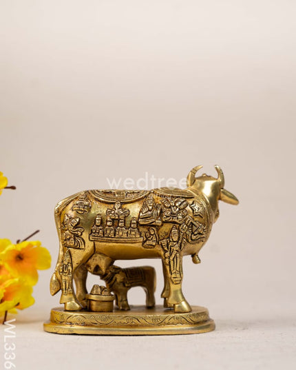 Brass Cow and Calf - WL3368 Brass Figurines