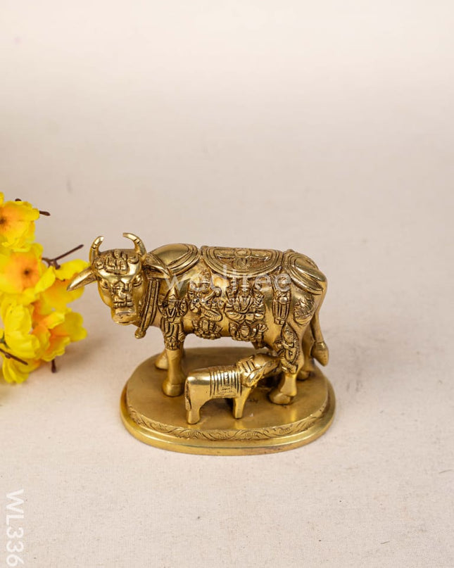 Brass Cow and Calf - WL3368 Brass Figurines