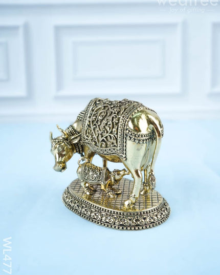 Brass Cow & Calf Idol - WL4772 - Brass Antique